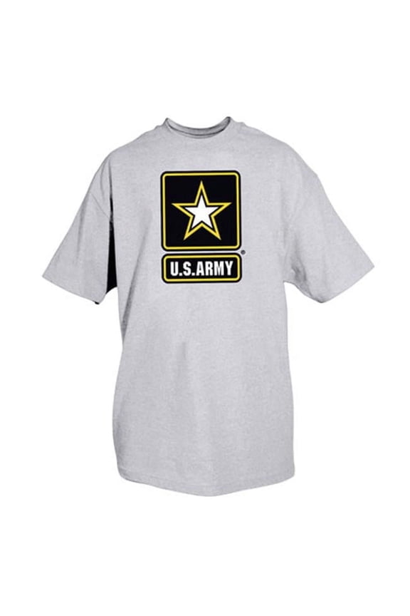 Army Star Imprint T-Shirt - Grey, Large