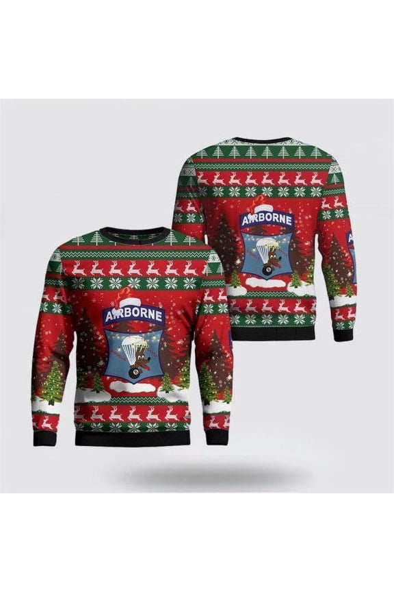 Army Sweater, US Army Airborne 511th Parachute Infantry Regiment (511th PIR) Christmas Sweater
