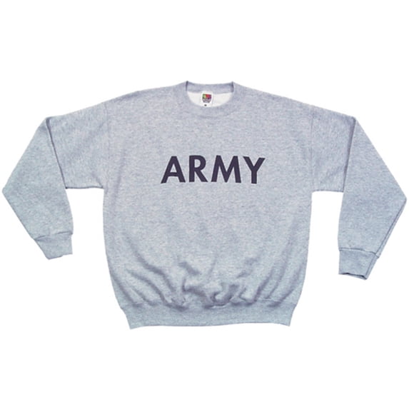 Fox Outdoor Products Army Crewneck Sweatshirt, Heather Grey, Medium