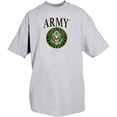 thumbnail image 1 of FOX OUTDOOR PRODUCTS Men's Army Crest Gray T-Shirt | Durable Casual Military-Inspired Graphic Tee | Crew Neck & Short Sleeve, Heather Gray, XX-Large, 1 of 2