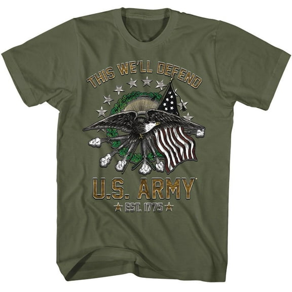 Army This We Will Defend Military Green Adult T-Shirt