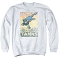 thumbnail image 1 of Army Treat Em Rough Adult Crewneck Sweatshirt White, 1 of 1