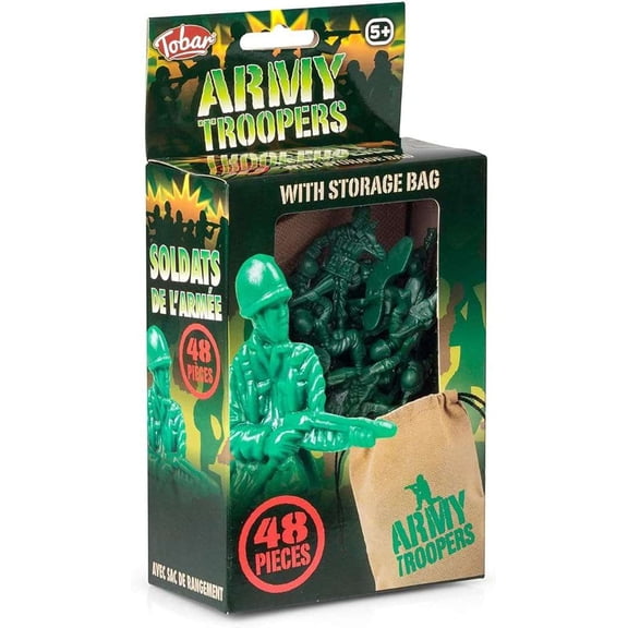Army Troopers Mini Figures [with Storage Bag, 48 Pieces]