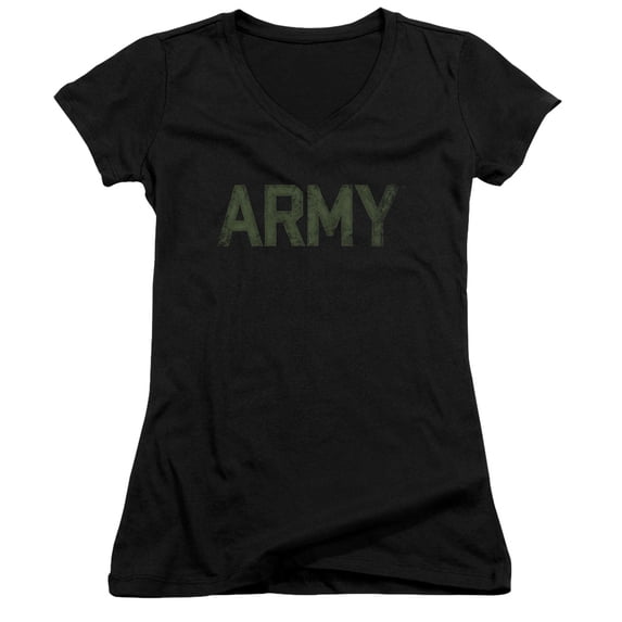 Army Type Junior Women's T-Shirt V-Neck Black