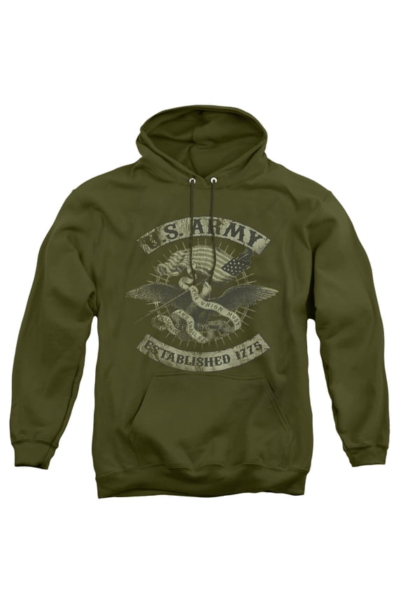 Army Union Eagle Adult Pullover Hoodie Sweatshirt Military Green
