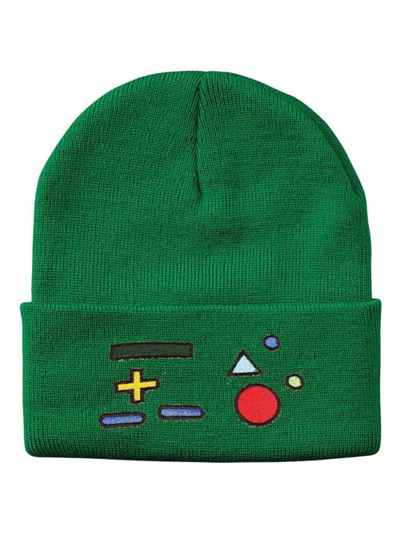 Cool Anime Robot Beanie Hat Funny Math Signs Cartoon Winter Men Women Teens Watch Cap (Green)