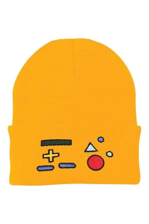 Cool Anime Robot Beanie Hat Funny Math Signs Cartoon Winter Men Women Teens Watch Cap (Yellow)