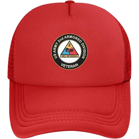 Army Veteran 2nd Armored Baseball Cap Adjustable Classic Vintage Low Profile Washed Polyester Dad Hat for Men