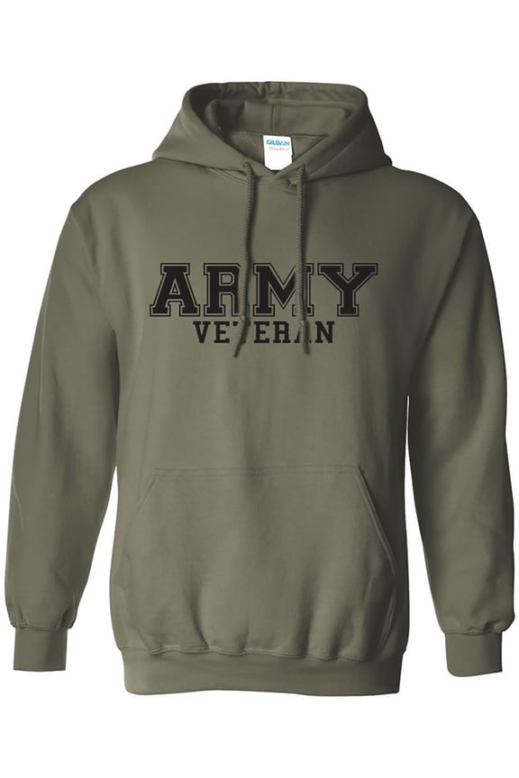 Army Veteran BLACK logo Hooded Sweatshirt