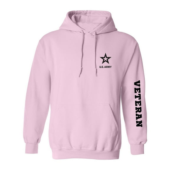 Army "Veteran" Black Sleeve Print Adult Hooded Sweatshirt