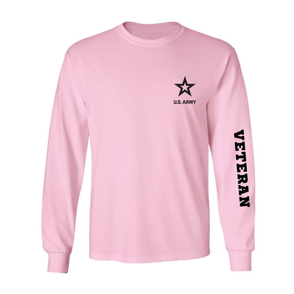 Army "Veteran" Black Sleeve Print Adult Long Sleeve T-shirt