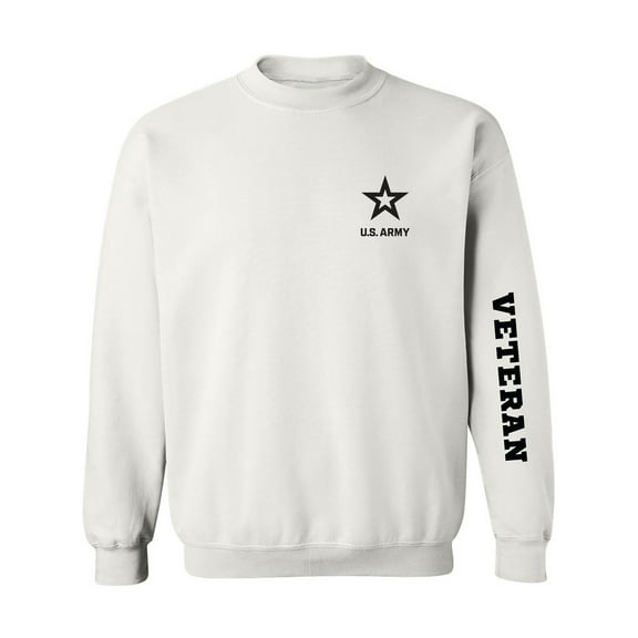Army "Veteran" Black Sleeve Print Crewneck Sweatshirt