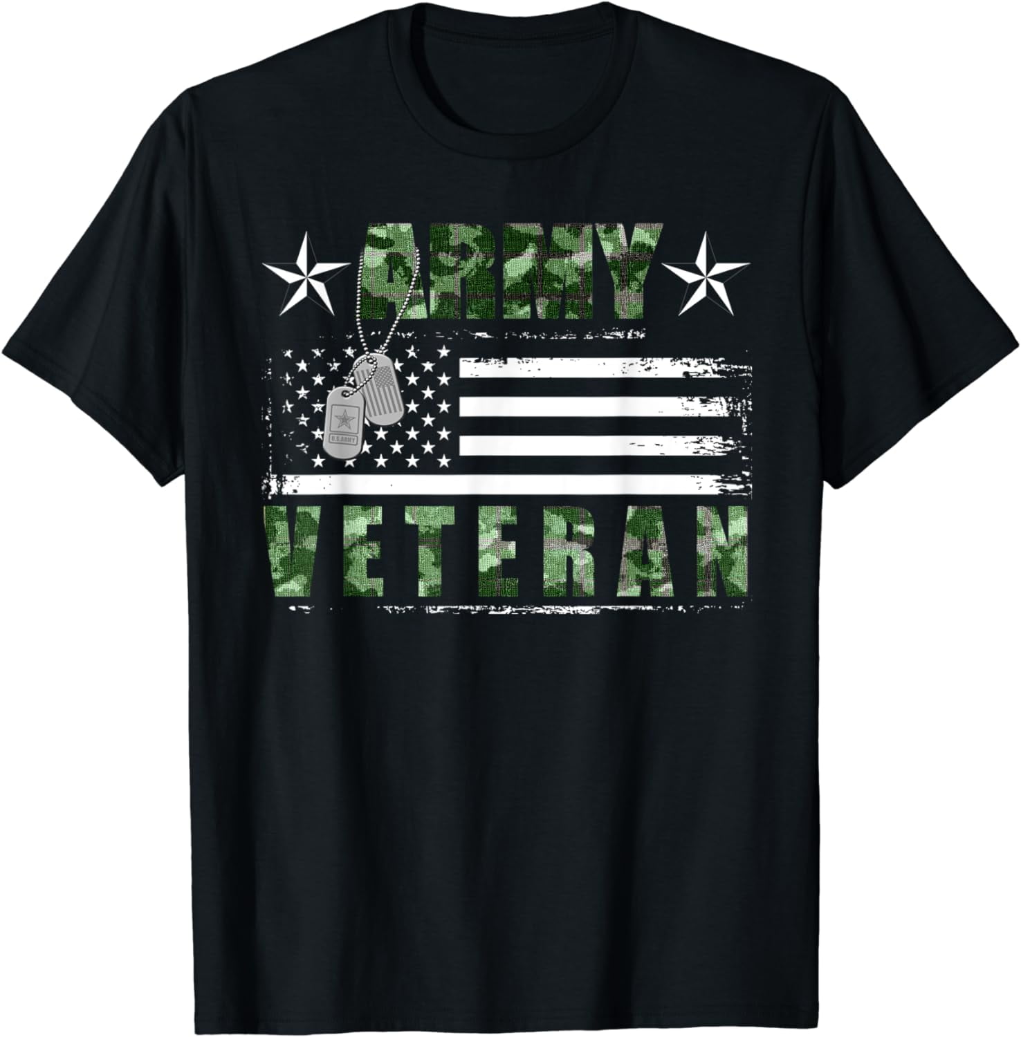 Army Veteran Camo US Flag T-Shirt - Walmart.com