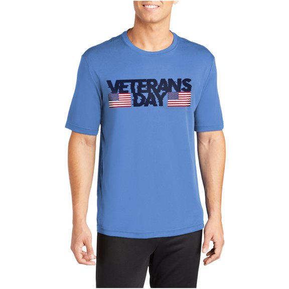Army Veteran Day Men's Big Size Tall PosiCharge Competitor Crew Neck Tee Shirt - Carolina Blue 2XLT