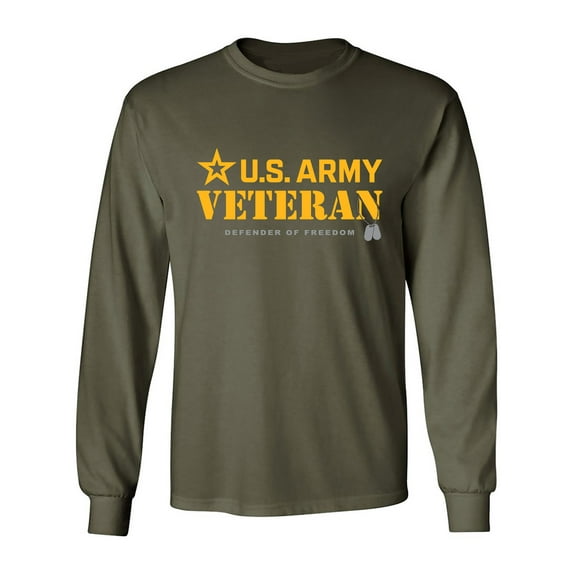 Army Veteran Defender of Freedom Adult Long Sleeve T-shirt