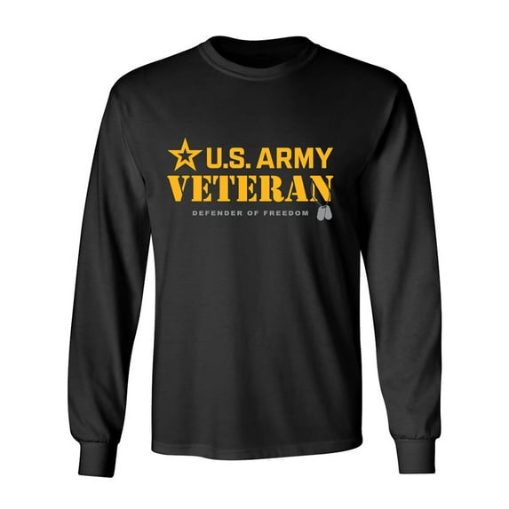 Army Veteran Defender of Freedom Adult Long Sleeve T-shirt