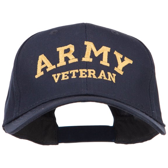 Army Veteran Letters Embroidered Cotton Cap - Navy OSFM