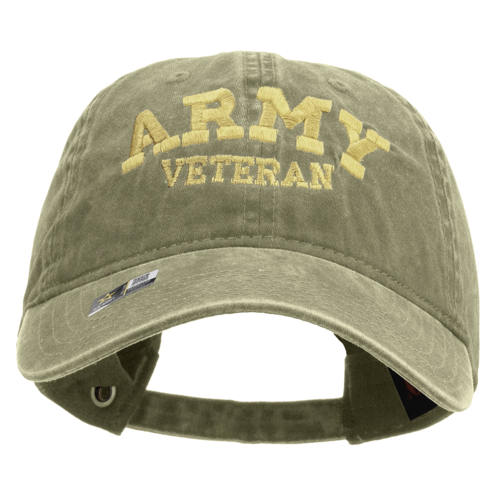 Otto Caps Washed Pigment Dyed Cotton Twill Cap - Brass Buckle, Brown, One Size Fits Up To XL