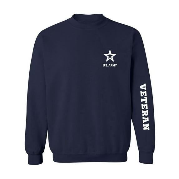 Army "Veteran" White Sleeve Print Crewneck Sweatshirt