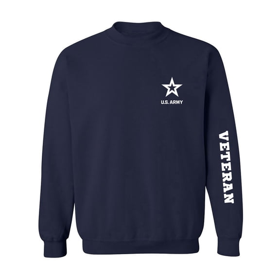Army "Veteran" White Sleeve Print Crewneck Sweatshirt