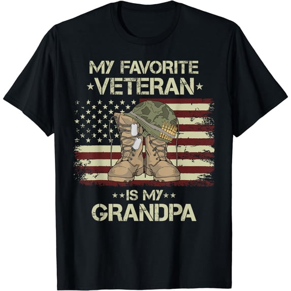 Army Veterans Day My Favorite Veteran Is My Grandpa T-Shirt