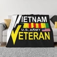 thumbnail image 1 of Army Vietnam Veteran Blanket Soft and Warm Cozy Flannel Lightweight Throw Blanket for Couch Sofa Bed 50x40, 1 of 4