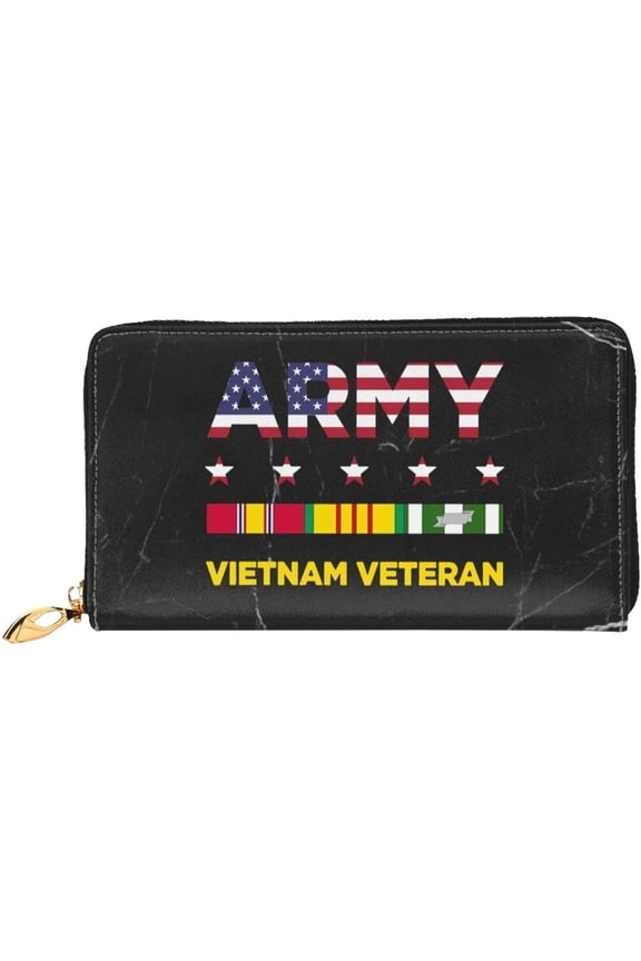 Army Vietnam Veteran Wallet Card Bag Leather Wallet