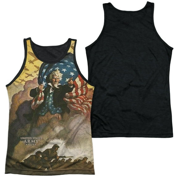 Army - Vintage Poster - Black Back Tank Top - Small