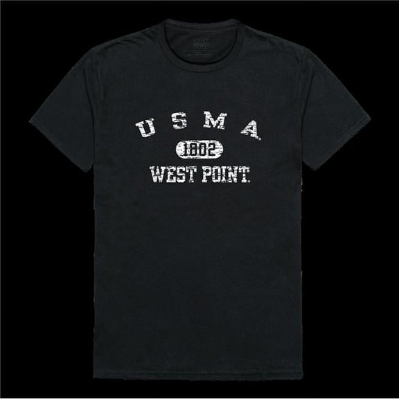 Army War College Black Nights Distressed Arch College T-Shirt, Black - 2XL