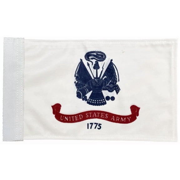 Army White 6" X 9" Motorcycle Flag