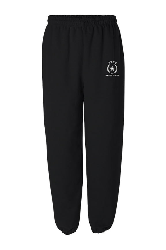 Army White Crest Elastic Bottom Sweatpants with white print