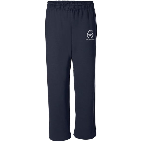 Army White Crest Open Bottom Sweatpants with white print