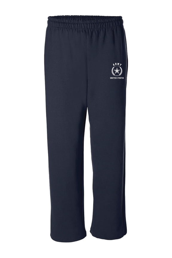 Army White Crest Open Bottom Sweatpants with white print
