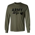 thumbnail image 1 of Army Wife Dogtags Long Sleeve T-Shirt in Military Green, 1 of 3