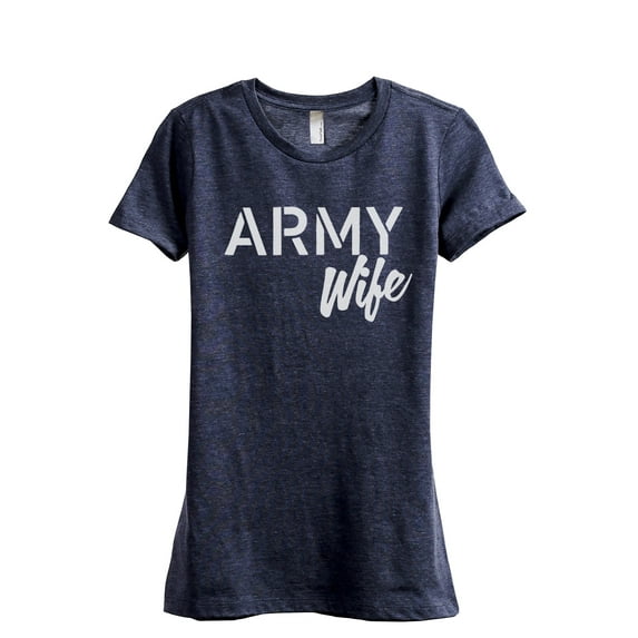 Army Wife Women's Fashion Relaxed T-Shirt Tee Heather Navy X-Large