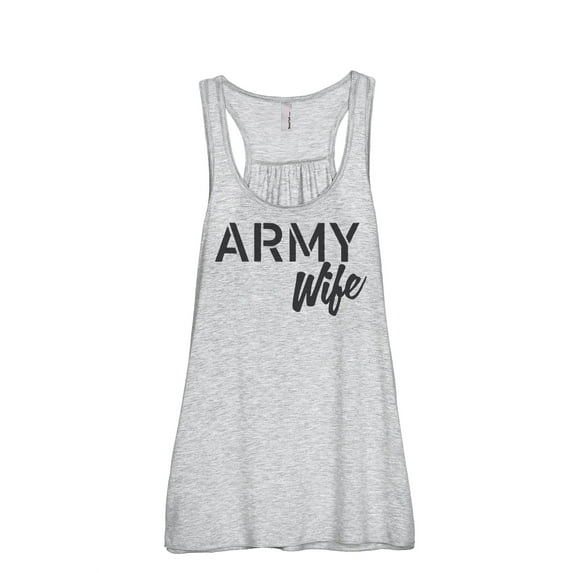 Army Wife Women's Fashion Sleeveless Flowy Racerback Workout Yoga Tank Top Sport Grey Large