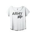 thumbnail image 1 of Army Wife Women's Fashion Slouchy Dolman T-Shirt Tee Heather White Medium, 1 of 3