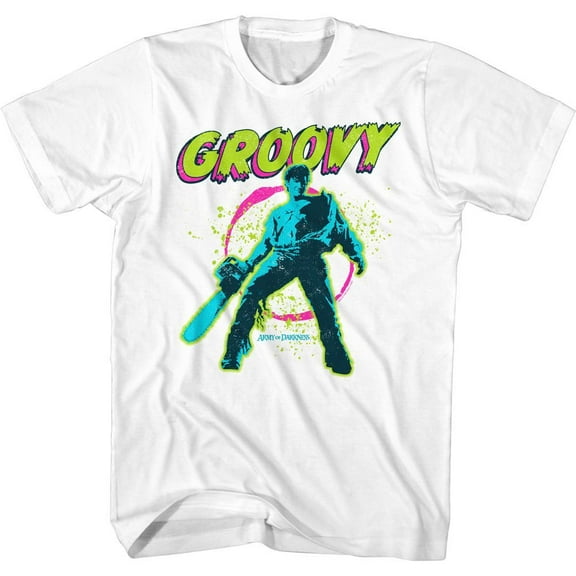 Army of Darkness Groovy White Adult T-Shirt