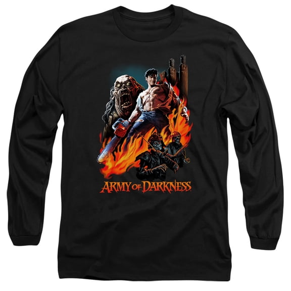 Army of Darkness Painted Evil Unisex Adult Long-Sleeve T Shirt (Large) Black