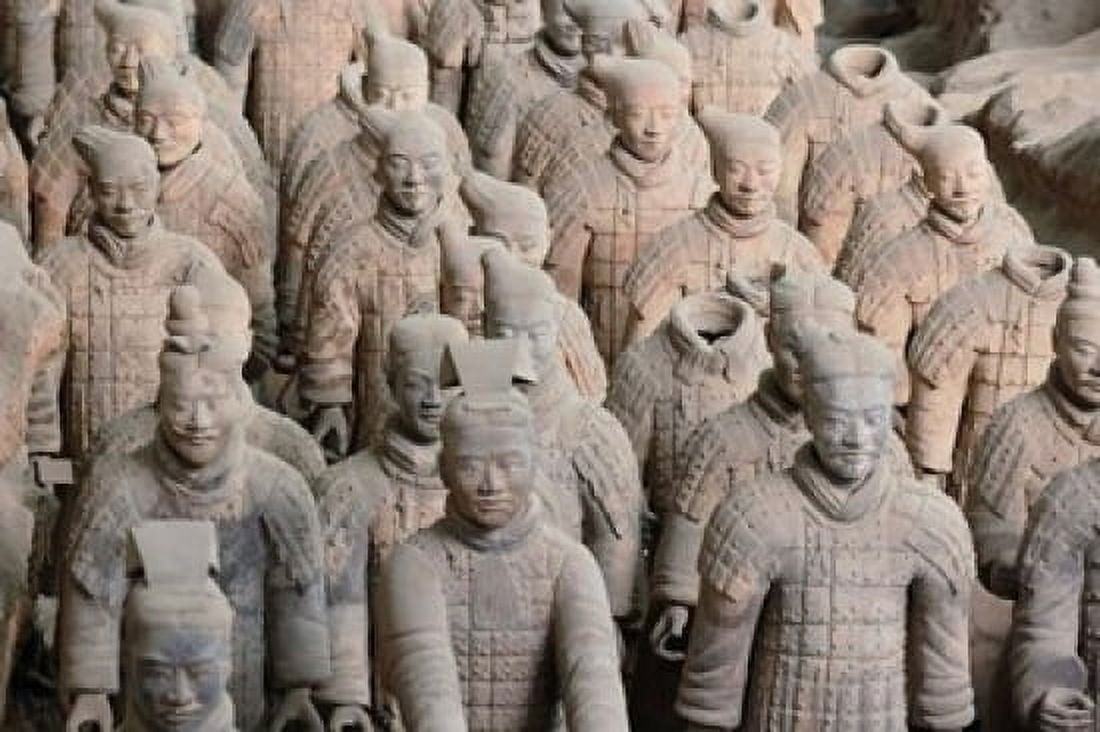 Army of Qin Terra Cotta Warriors Xian China Canvas Art - Adam Jones DanitaDelimont (24 x 15)