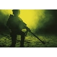thumbnail image 1 of Army sniper with large caliber rifle kneeling in the fire and smoke. Poster Print by Oleg Zabielin/Stocktrek Images (17, 1 of 3