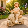 thumbnail image 1 of Arnahaishe 12V Electric Car Ride On Scooter Toy with Parents Control, Bluetooth and LED Light, Gift For Aged 1-3, Beige, 1 of 12