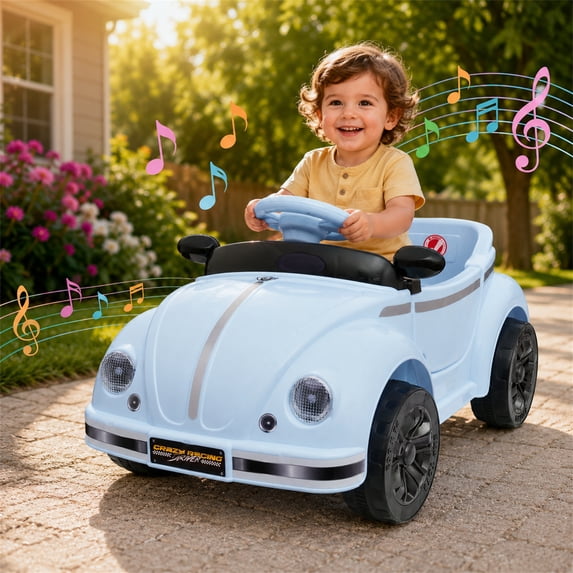 Arnahaishe 12V Kids Ride On Car Toy with Parental Remote Control, USB and Bluetooth, Gift for Kids Aged 2-4, Blue