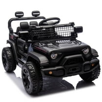 Arnahaishe 24V Electric Jeep Kids Ride On Car w/Parents Remote Control, 4-Wheel Suspension, 2WD, Power Display, Bluetooth MP3, LED Headlights for Ages 2-5, Black