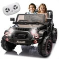 thumbnail image 1 of Arnahaishe 24V Ride On Car Toy, Electric Jeep with Remote Control, LED Light, USB and Bluetooth for Kids of 3-8, Black, 1 of 7