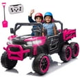 thumbnail image 1 of Arnahaishe 24V Two-seater Ride On Toys, 4WD 6X6 Electric Dump Truck with Remote Control, Music and Bluetooth for Kids 2-6, Pink, 1 of 11