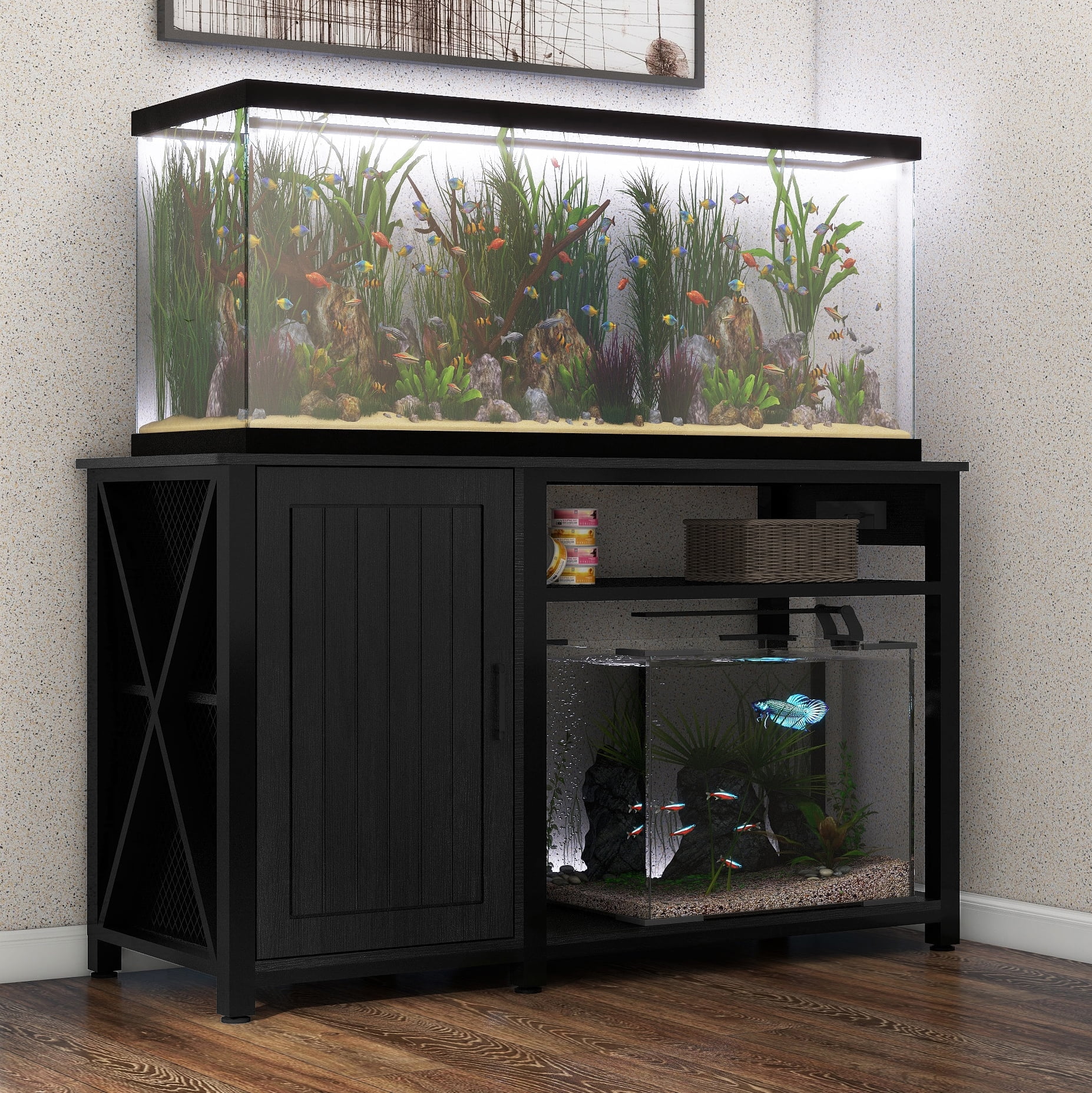 Arnahaishe 5575 Gallon Fish Tank Aquarium Stand with Power Outlets and