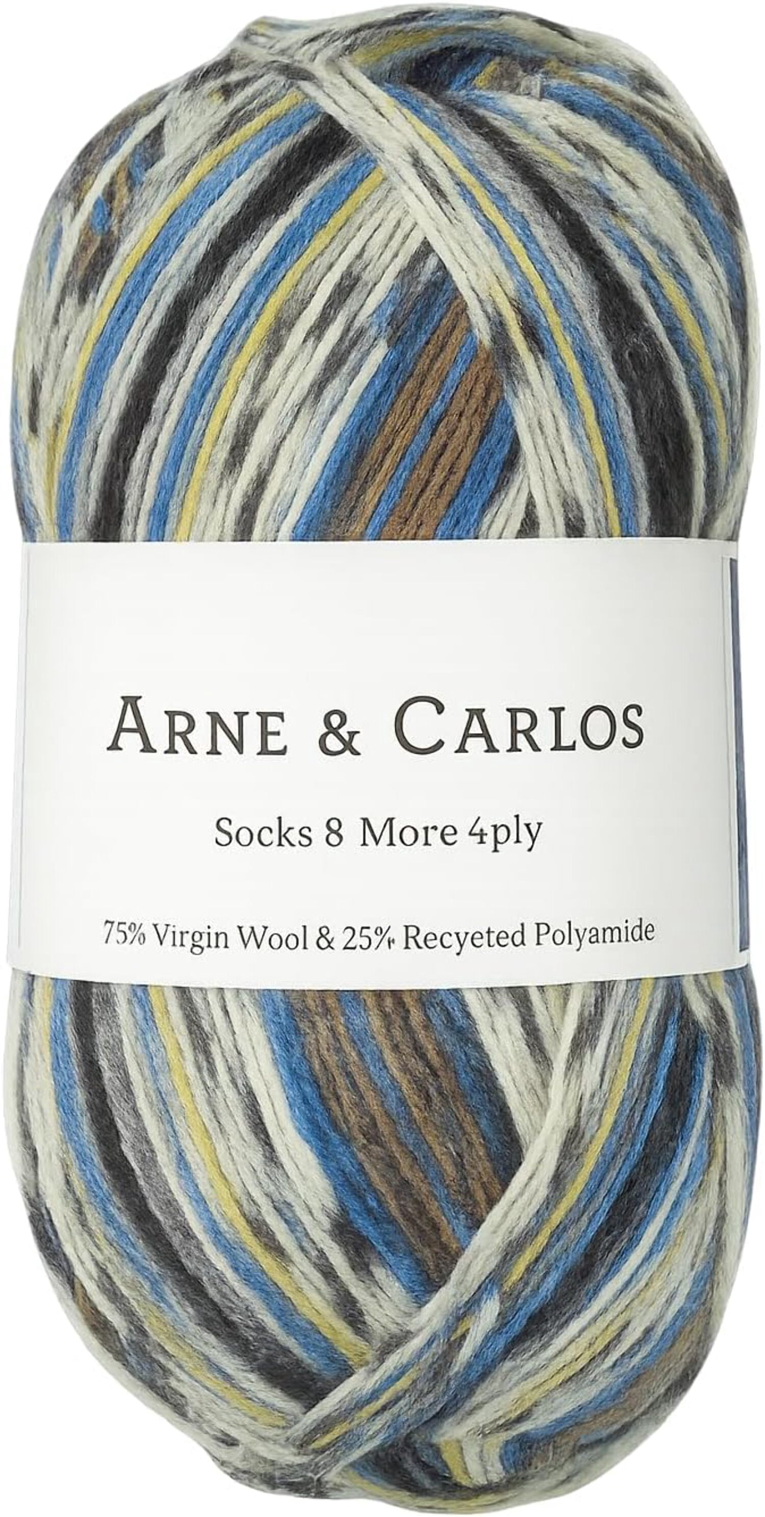 Arne & Carlos Sock Yarn | Sock & More 4-Ply | 75% Virgin Wool, 25% Recycled Polyamide | 100g (Approx. 420m) Skein, (2460 - Bamble)