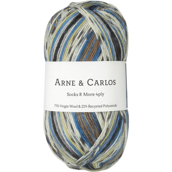 Arne & Carlos Sock Yarn | Sock & More 4-Ply | 75% Virgin Wool, 25% Recycled Polyamide | 100g (Approx. 420m) Skein, (2460 - Bamble)