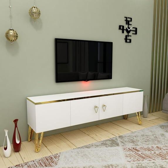 Arnetti - Caprice - White, Gold TV Unit